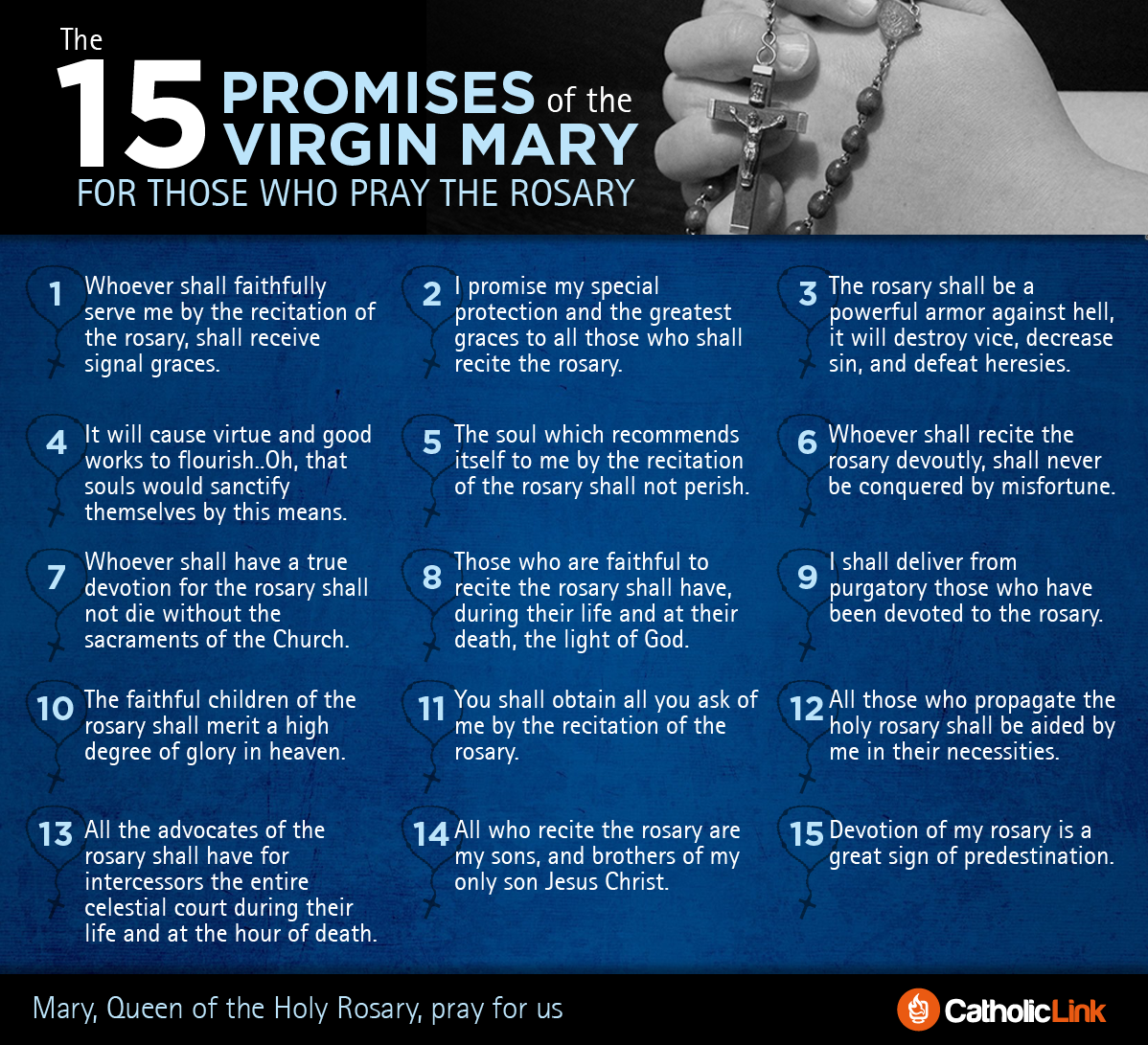 15 Promises Of The Rosary